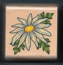 DAISY BLOSSOM LEAF FLOWER Floral Combined Resources wood mount RUBBER STAMP