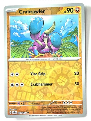 Crabrawler 087/142 Reverse Holo Common Stellar Crown Pokemon TCG - Near Mint NM