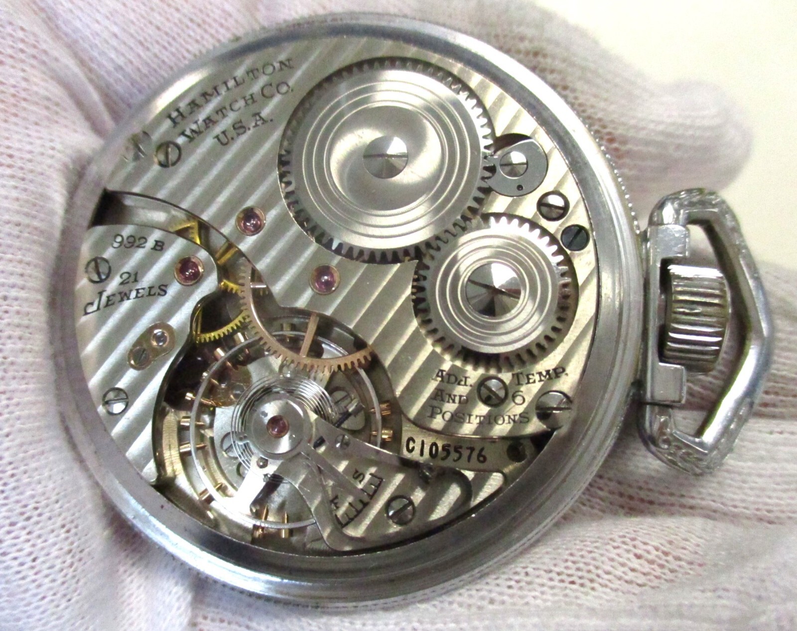 VINTAGE 1945 HAMILTON RAILWAY SPECIAL 992B 21 JEWELS SIZE 16 POCKET