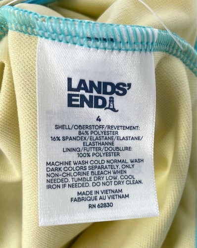 Lands' End Girl 4 türkisblau Wirbel einteilig Badeanzug Rüsche Schwimmen verstellbar - Bild 4 von 5