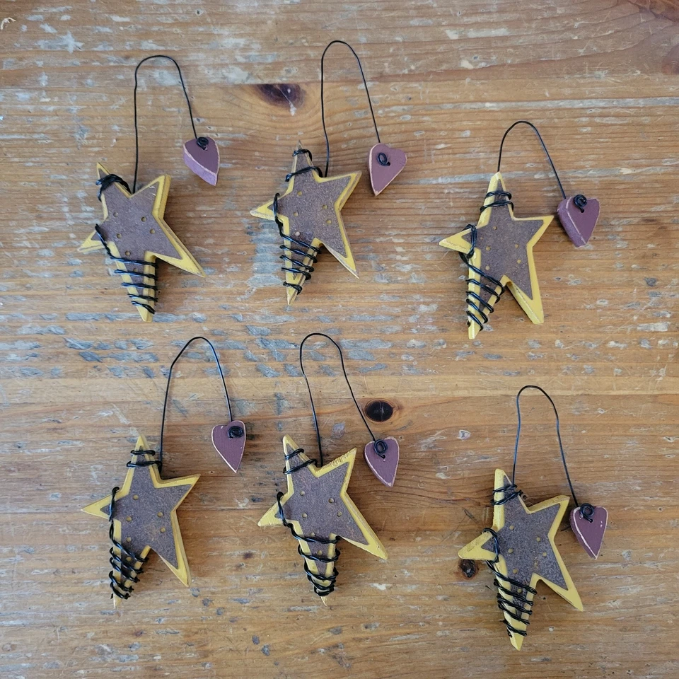 Lot Of 15 Star And  Candle  Country Primitive 4-5"  Christmas Ornaments - Image 4 of 4