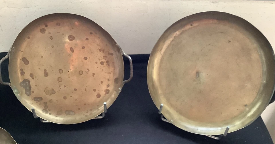 Lot 8 anciens plateaux cuivre de balance Roberval occasion - Photo 2/4