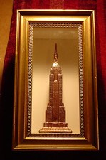 Replica of Empire state building bronze . Gorgeously Framed in a shadow box !