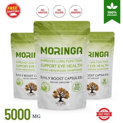 NTURE NATURAL MORINGA 180 CAPSULES 5000MG PER CAPSULE STRONG EFFECTIVE EXTRACT POWDER