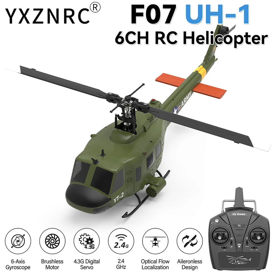 YUXIANG UH-1 RC Helicopter F07 RTF 2.4G 6CH 6-axis Gyro Remote Control Aircrafts - Image 3 of 4