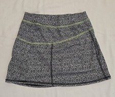 LL Bean Girls 8 Athletic Trail Skirt Skort Undershorts Black White Lime green