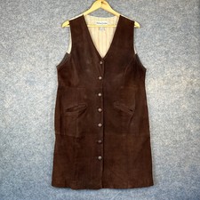 Vintage Adrian Jordan Suede Leather Tunic Coat Womens 14/16 Brown Button Western