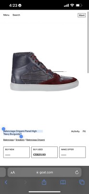 Balenciaga Origami Sneakers Size 12
