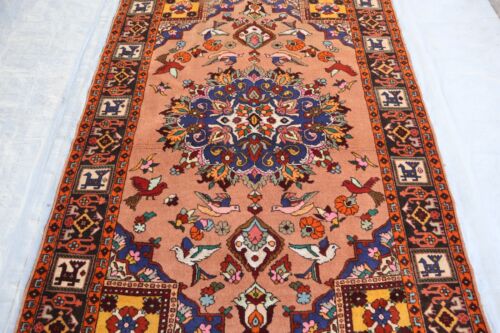 4'5x6'7 ft One of a Kind Afghan Vintage Heriz Rug- Handmade Serapi Rug- Area Rug - Picture 2 of 14