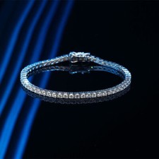 Real 2.5mm Moissanite Tennis Bracelet for Women 925 Sterling Silver Pass Tester