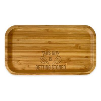 This guy is getting stoned, Wood rolling tray / Laser engraved