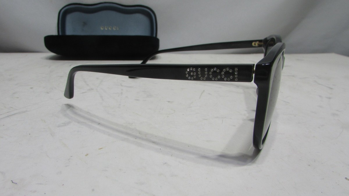 Gucci Icon GG0729SA 001 Sunglasses Women's Black Rhinestone