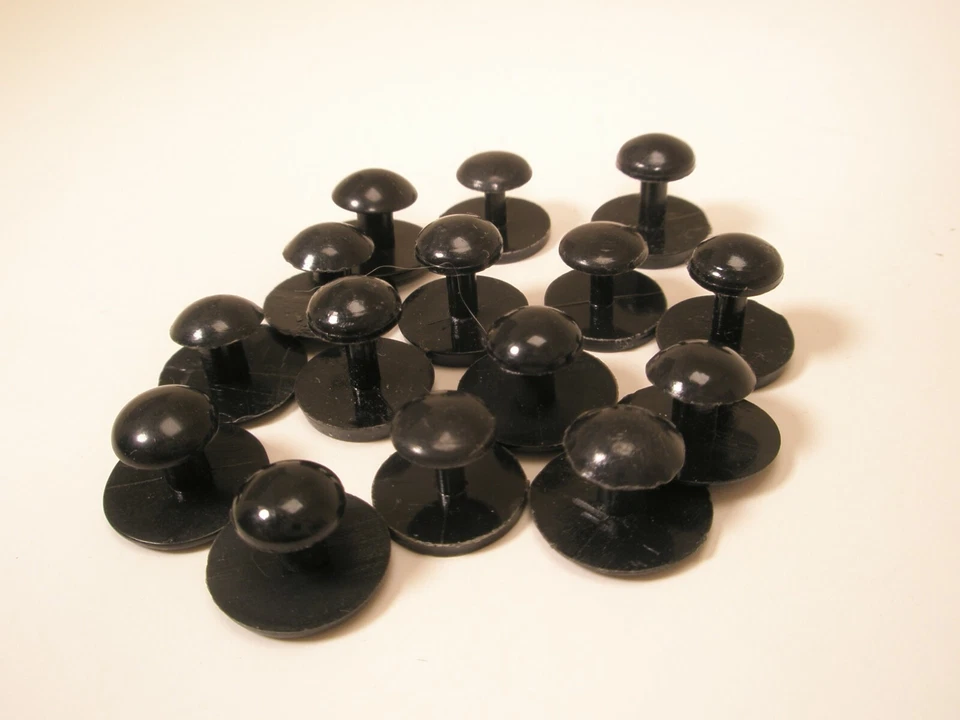 Lote de tachuelas de camisa formal vintage de plástico negro (sl03) Foto 3 de 4