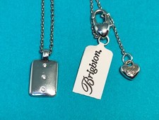    Brighton Silver Crystal Contempo Ice 16-19  Reversible Necklace  N20 NWT   