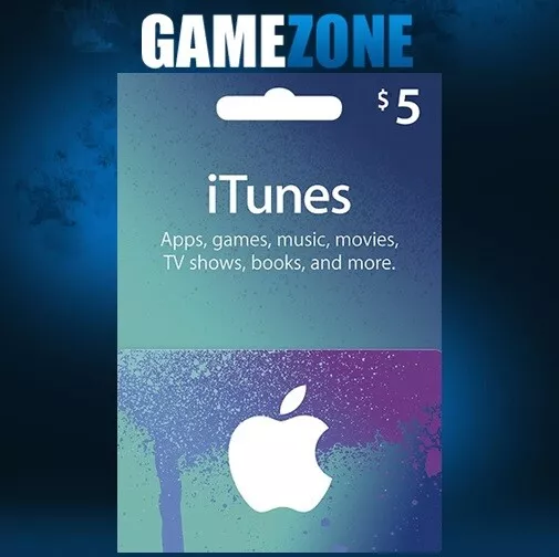 iTunes Gift Card $5 USD USA Apple iTunes 5 Dollars United States