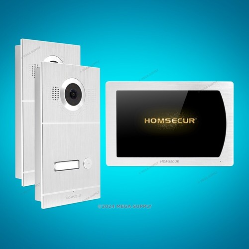 Kit Interphone Vidéo Filaire V-Tec - 1 Caméra Grand Angle 170° + 3 Moniteurs Intérieurs - Installation Facile