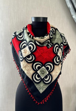 Turkish Anatolian Cotton Kerchief Scarf, Vintage Scarf, Crochet Lace Kerchief