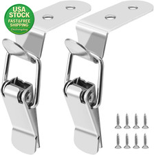 2 Pcs Stainless Steel Tool Box Hood Latches 90 Degree Spring Loaded Toggle