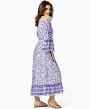 Lilly Pulitzer Abigale midi printed side shoulder dress with belt Size S