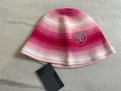 G/FORE クロシェ編み バケットハット G/FORE Bucket Hat Pink Ombre Crochet Knit Golf Hat Logo New | eBay