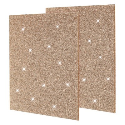 2 Pcs Glitter Acrylic Sheets 1/8'' Thick Plastic Sheets 8x8 Inch, Dark Gold