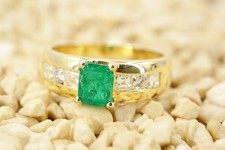 1 ct. Smaragd Ring 750 Gold Diamanten 0,60 ct...
