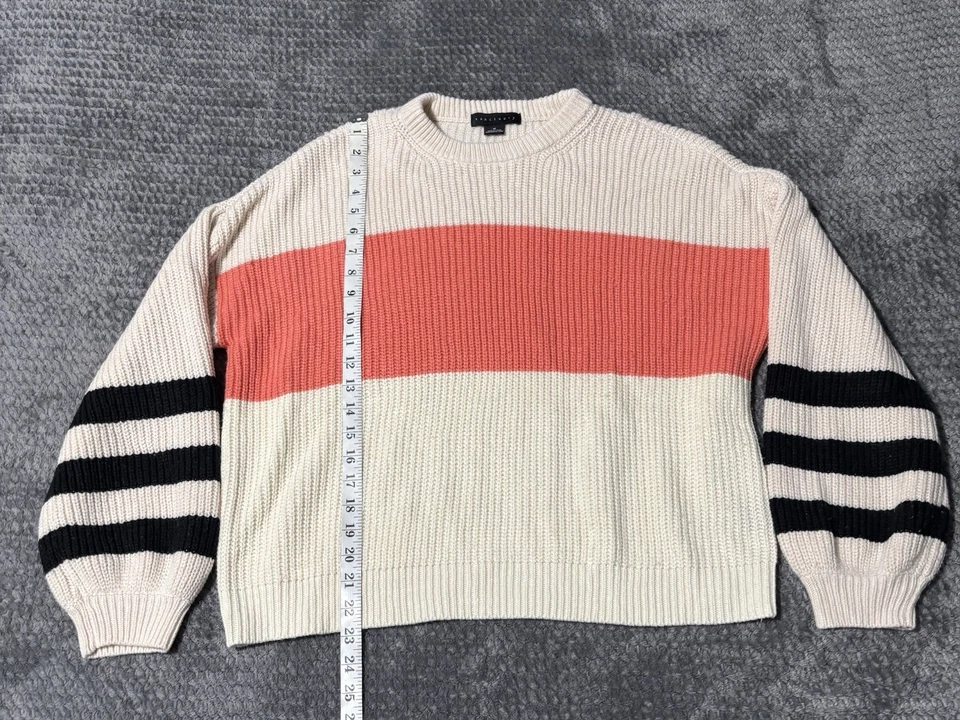 Suéter Pullover Sanctuary Para Mujer Divertido a Rayas, Crema Multi, L Foto 4 de 4