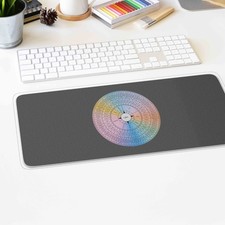 Emotion Wheel Gaming Mat Large Desk Pad Mental Health Feelings Chart Design