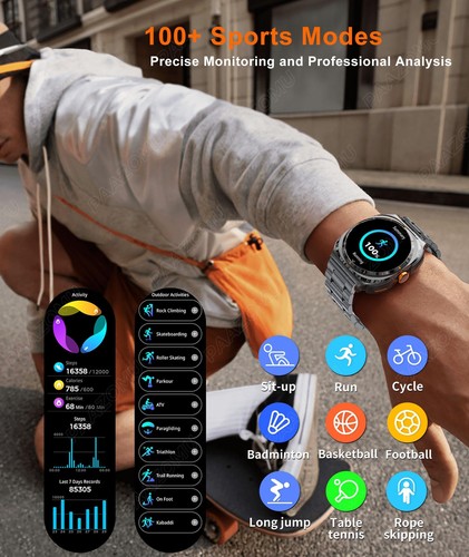 paazomu 2025 New 2-in-1 Smartwatch with TWS Headset 1.53 inch IP67 Waterproof - Photo 4 sur 8