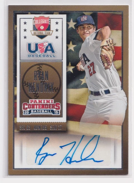 2015 Panini Contenders USA Baseball Ticket Ryan Hendrix Autogramm #62