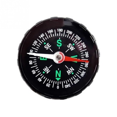 10 Stück Tragbarer Mini Kompass für Camping, Wandern, Survival, 45 mm, Schwarz
