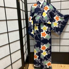 8758 Japanese Yukata Womens Vintage Fabric Cotton Robe Kimono Traditional