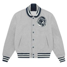 Astro Billionaire Boys Club Grey Color All Wool Varsity Letterman Jacket
