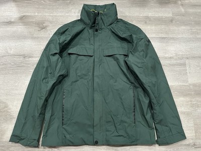 K121 Helly Hansen KENT JACKET Waterproof Windproof Green with Hood Mens XL