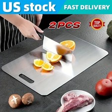 2X Titanium Cutting Board 100% Pure Non-Stick Double-Sided 11x15.5"  for Kitchen
