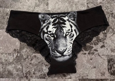 NWT VICTORIA'S SECRET PINK M TIGER LACE RARE VINTAGE CHEEKSTER HIPSTER PANTIES