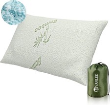 Small Camping Pillow Sleeping,Shredded Memory Foam Travel Pillow Compact