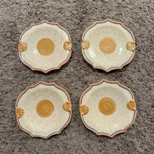 Horchow Medici Bellini Italy Saucer 6.5" Stoneware Hand Painted Set Of 4