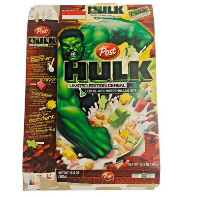 2003 Post Hulk Limited Edition Cereal Box Marvel Movie Promo Empty Rare