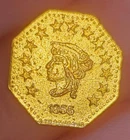 1855 California Gold Quarter Dollar Liberty territorial pioneer & Scrap Calif US
