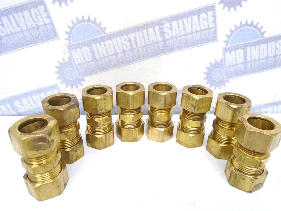 (8 Pcs.) 62-10 - Brass 5/8 x 5/8 COMPRESSION UNION - for 5/8" OD TUBE 62C-10 - Image 3 of 4