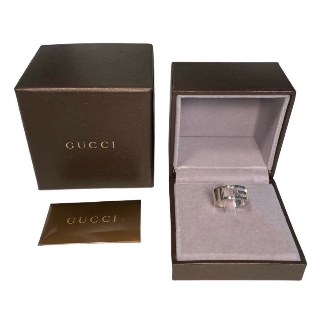 Gucci Silver G Band Ring Size 5.5  with Box