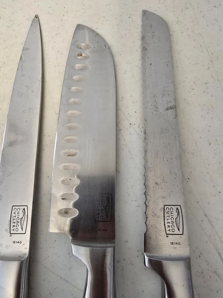 Chicago Cutlery Stainless Steel Chef's/Carving/Bread Knives Lot Of 4 1E14G READ - Image 3 of 4