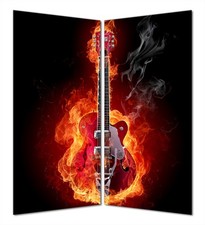 Wallario Duschrückwand Wandverkleidung selbstklebend Brennende Gitarre gitarre