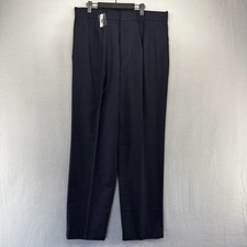 Madewell Double Pleated Trousers Pants Mens 35 Blue Navy Wool Loose Straight NEW