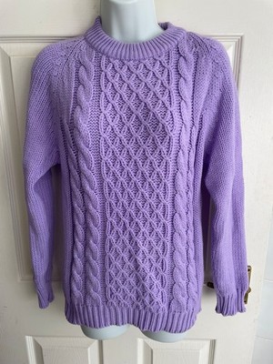 Louis Phillips Damen Small Vintage/Retro Lila Langarm Pullover Pulli