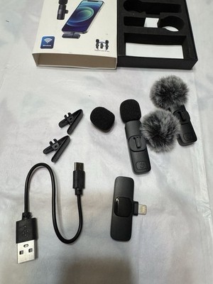 Wireless Lavalier Microphone Audio Video Recording Mini Mic iPhone(12)