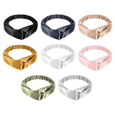 8PCS Silk Headbands Stretchy High-Density Head Wrap for Women Non Slip Elasti...
