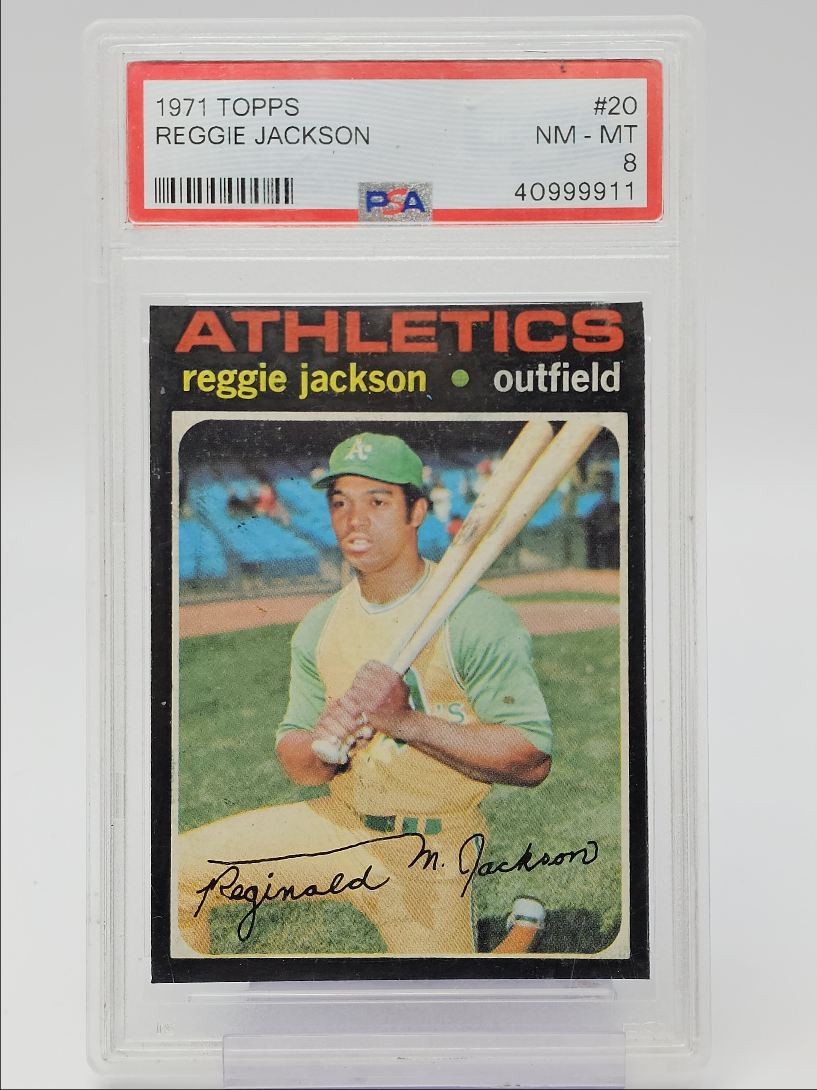 REGGIE JACKSON 1971 TOPPS BASEBALL OAKLAND ATHLETICS #20 PSA 8 Q5690