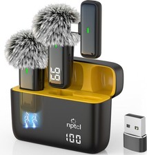 Wireless Microphone for iPhone 17/16/15 PC Laptop Computer Android